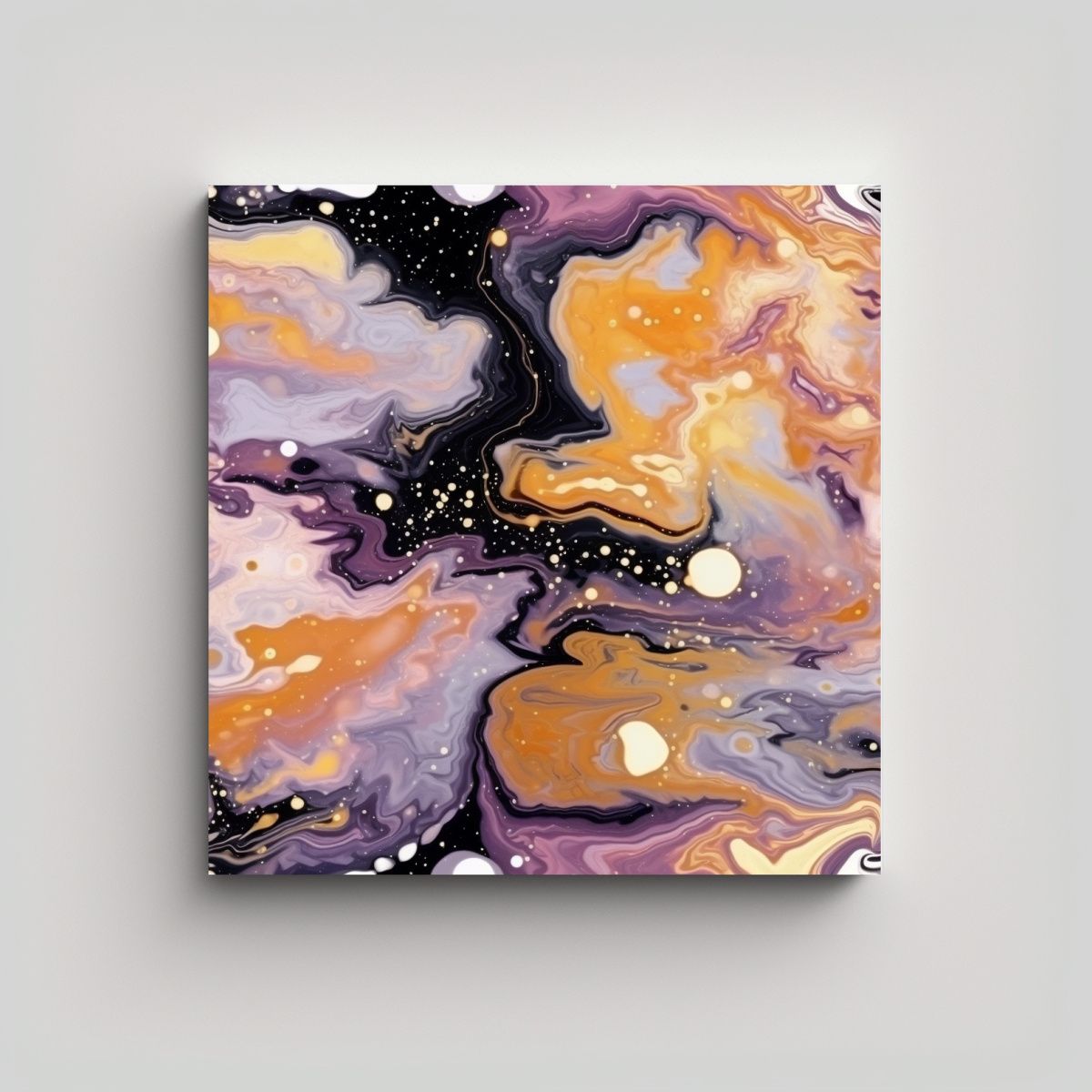 GENERICO - Pintura Lienzo Equilibrada Galaxia Etérea Fluida 80x80 Cm