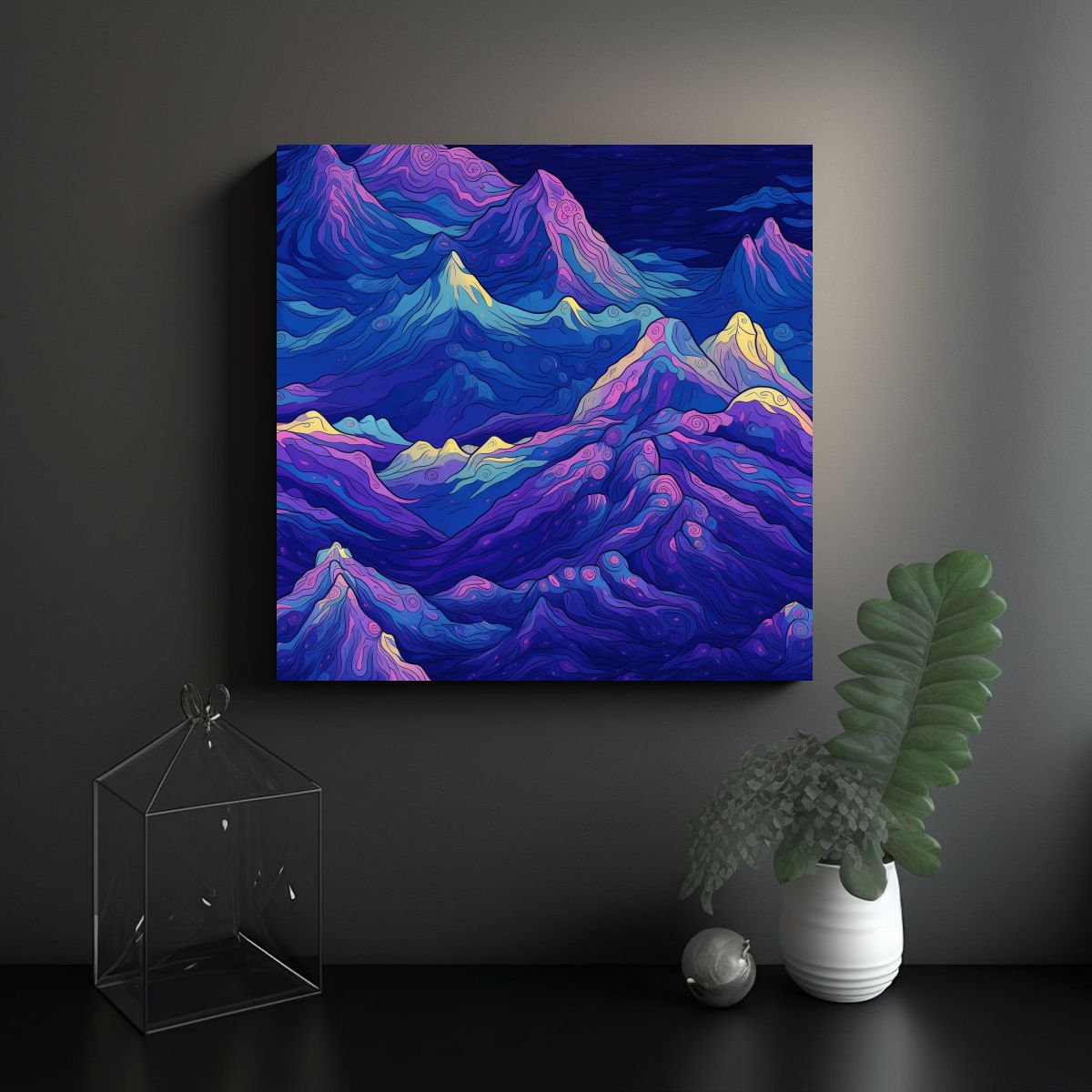 GENERICO - Cuadro Abstracta Del Matterhorn En Patrón 90x90 Cm