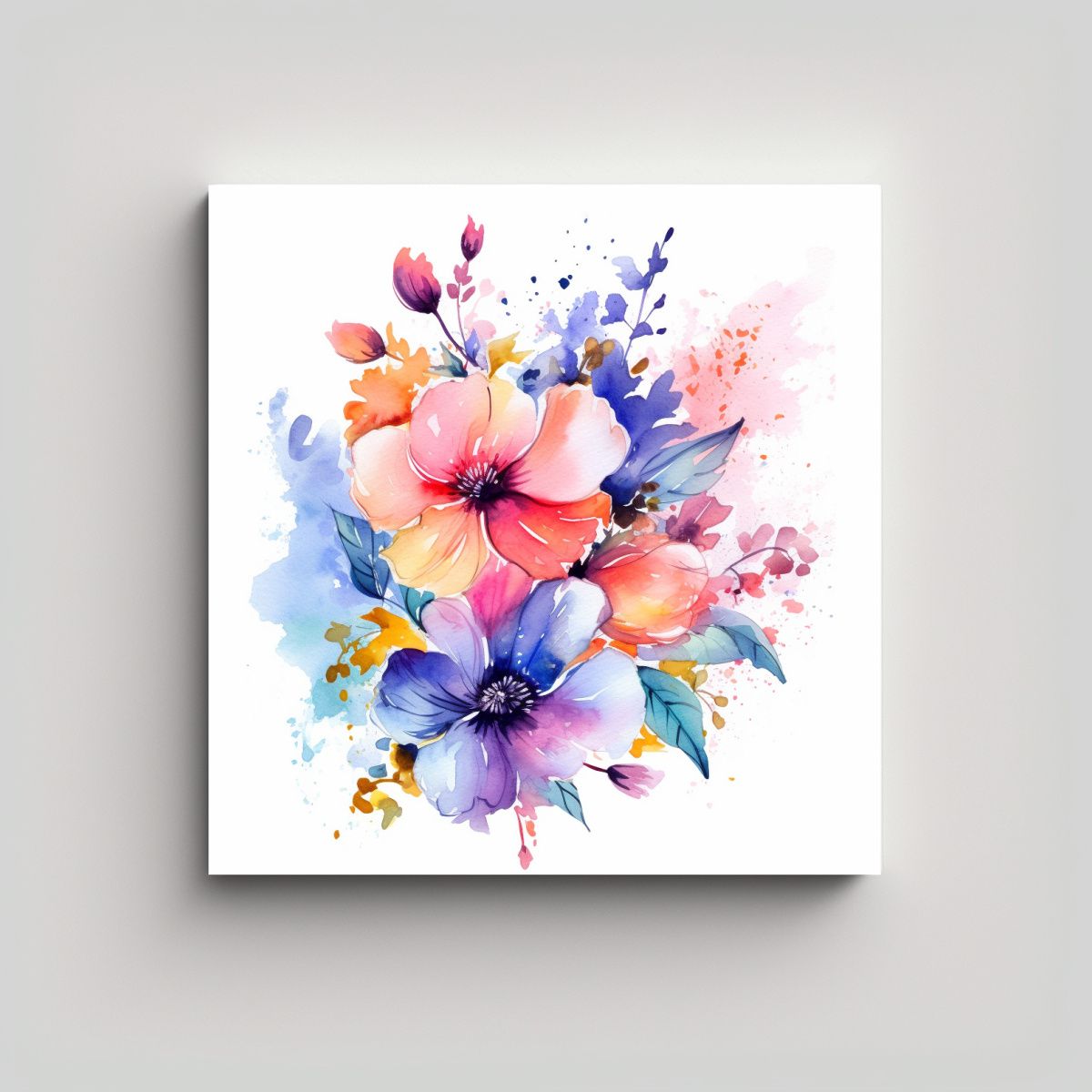 GENERICO - Cuadrado Arte De Pared Naturaleza Viva Flores 80x80 Cm