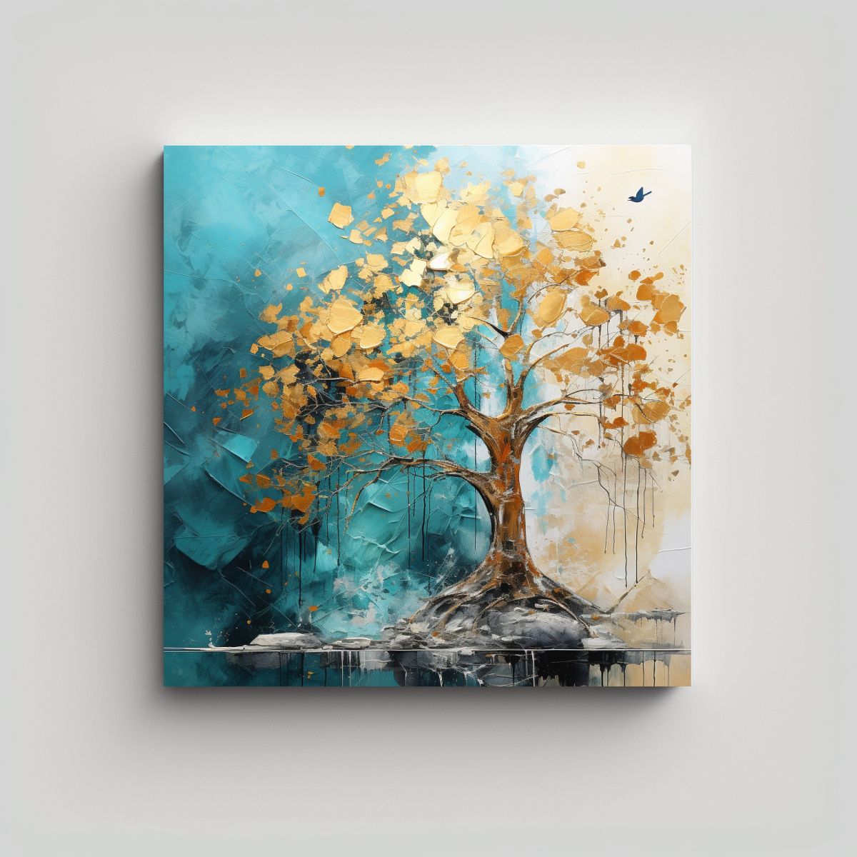 GENERICO - Cuadro Abstracto Arte De Pared Composición 70x70 Cm.