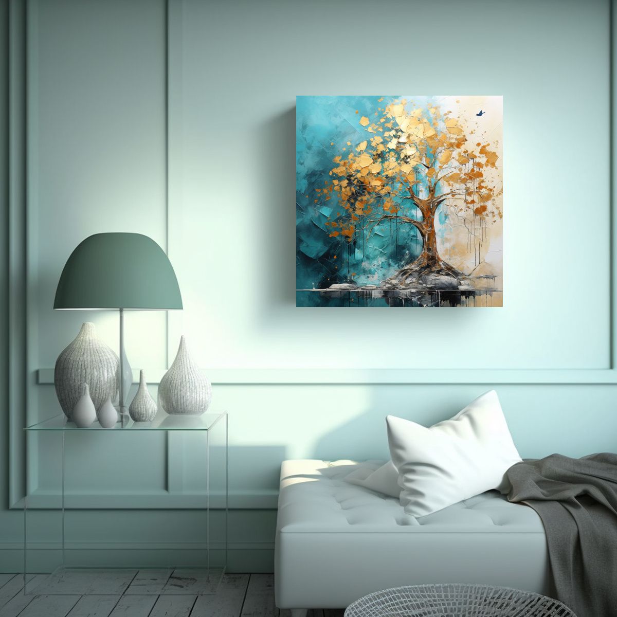 GENERICO - Cuadro Abstracto Arte De Pared Composición 70x70 Cm.