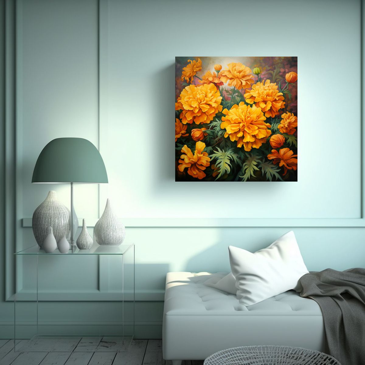 GENERICO - Arte De Pared Minimalista A Marigold Herbs 70x70 Cm