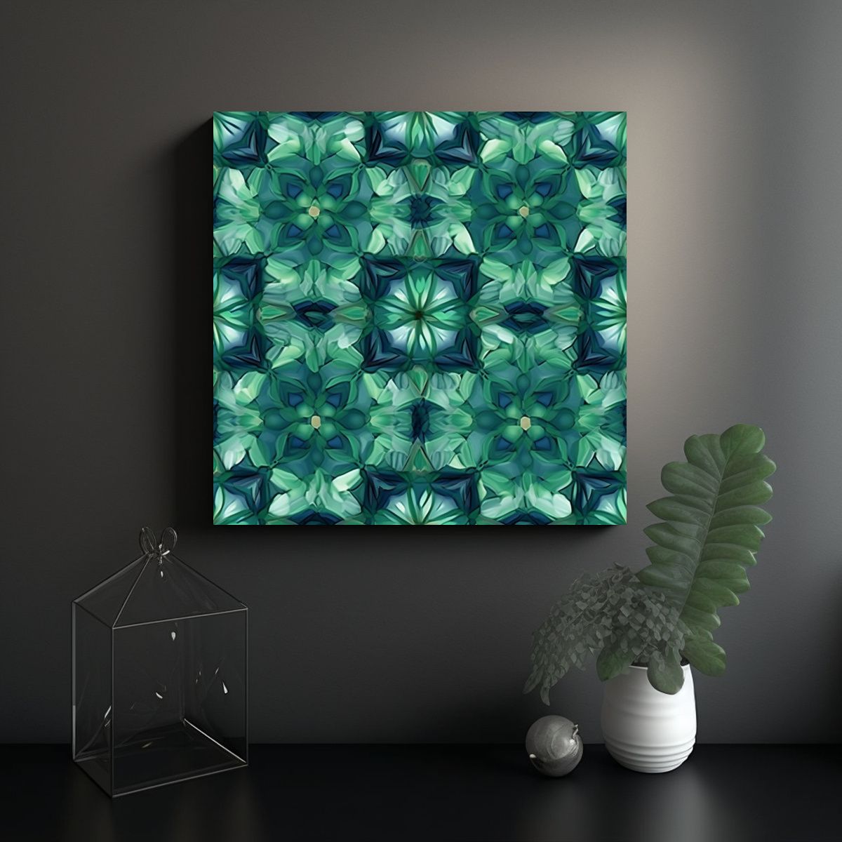 GENERICO - Pinturas Decorativas Azul Verde Kaleidoscopio 80x80 Cm