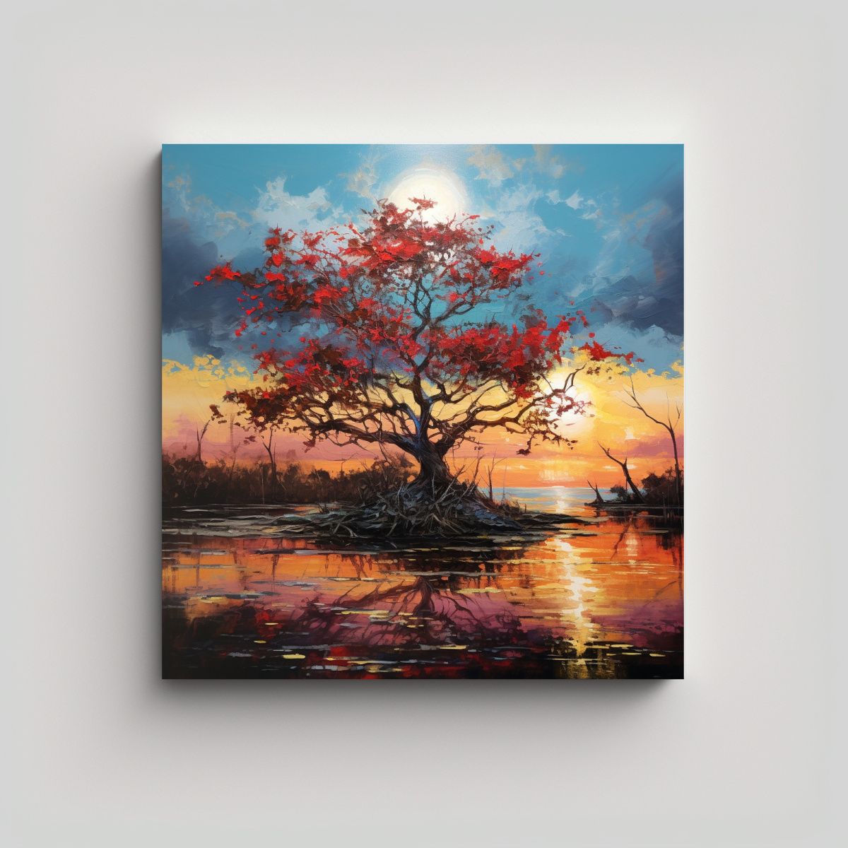 GENERICO - Pintura Abstracta Detallada Estilo óleo De Un 80x80 Cm