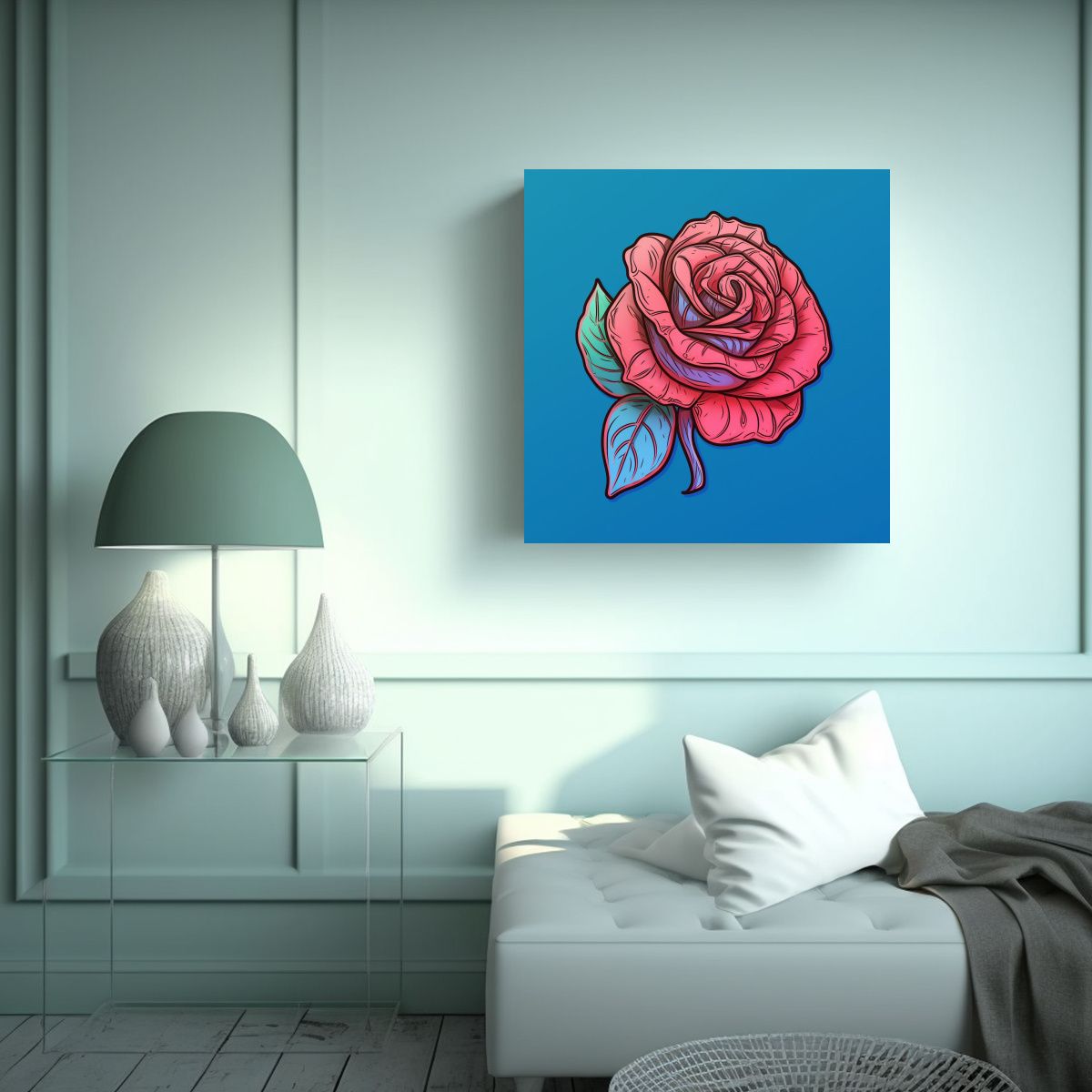 GENERICO - Ilustración Estilo Cartoon En Espacio De Arte 80x80 Cm