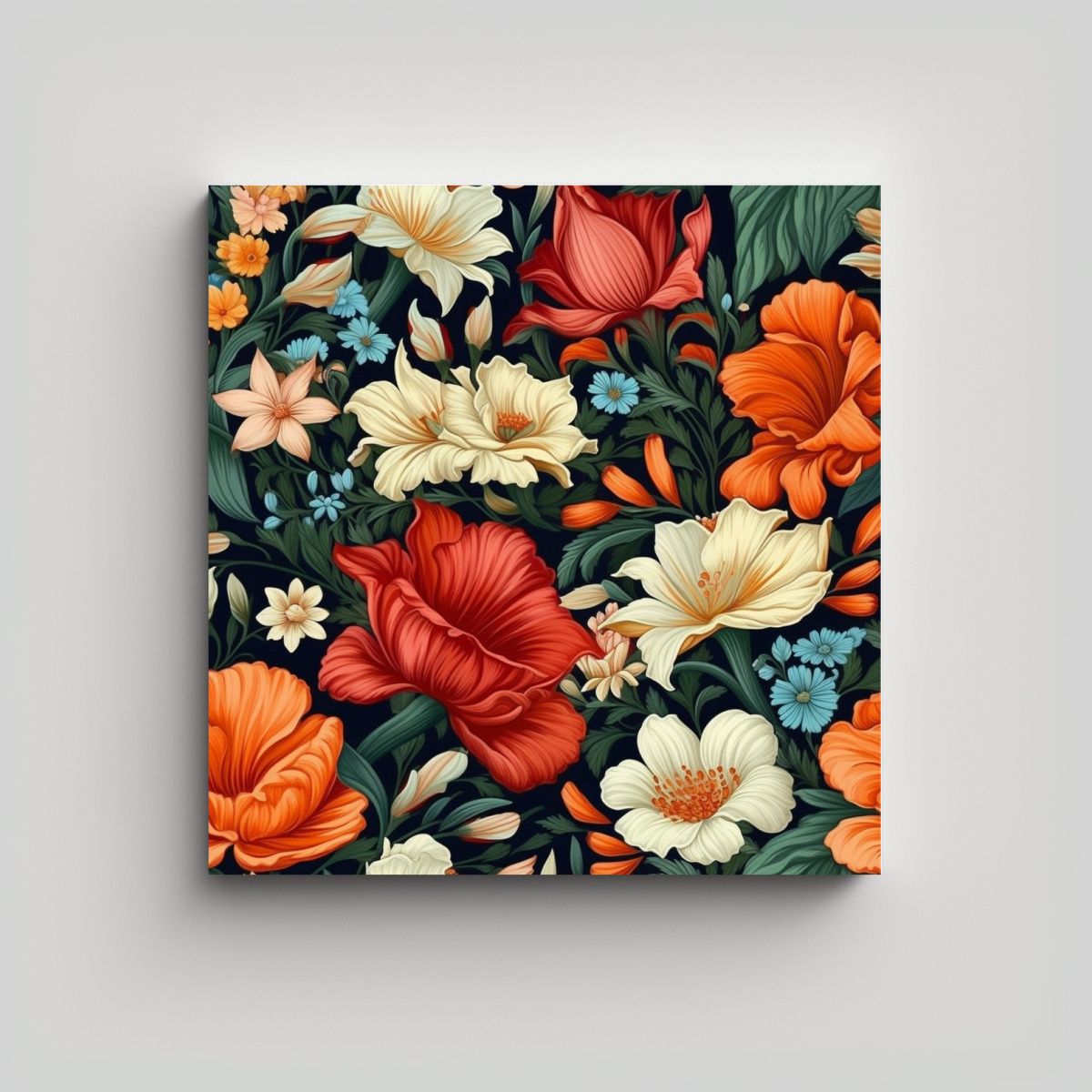 GENERICO - Bello Patrón Floral Sublimado En Tela Para 80x80 Cm