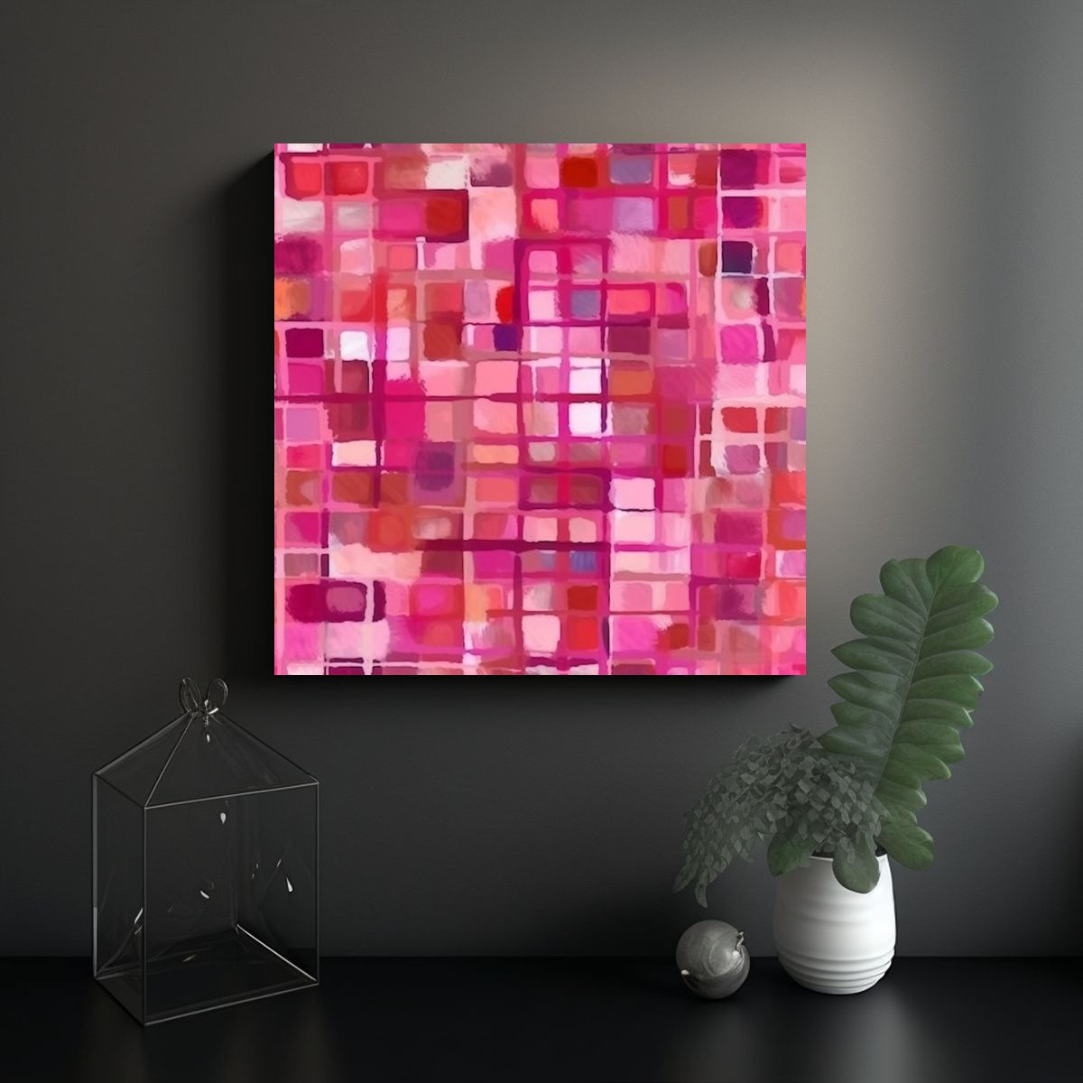 GENERICO - Pintura Al óleo De Composición De Dormitorio En 90x90 Cm