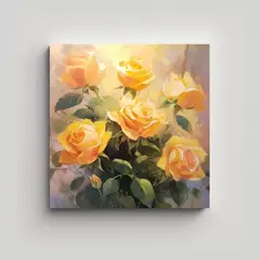 GENERICO - Diseño En Canva Retrato De Ramo De Rosas En 70x70 Cm