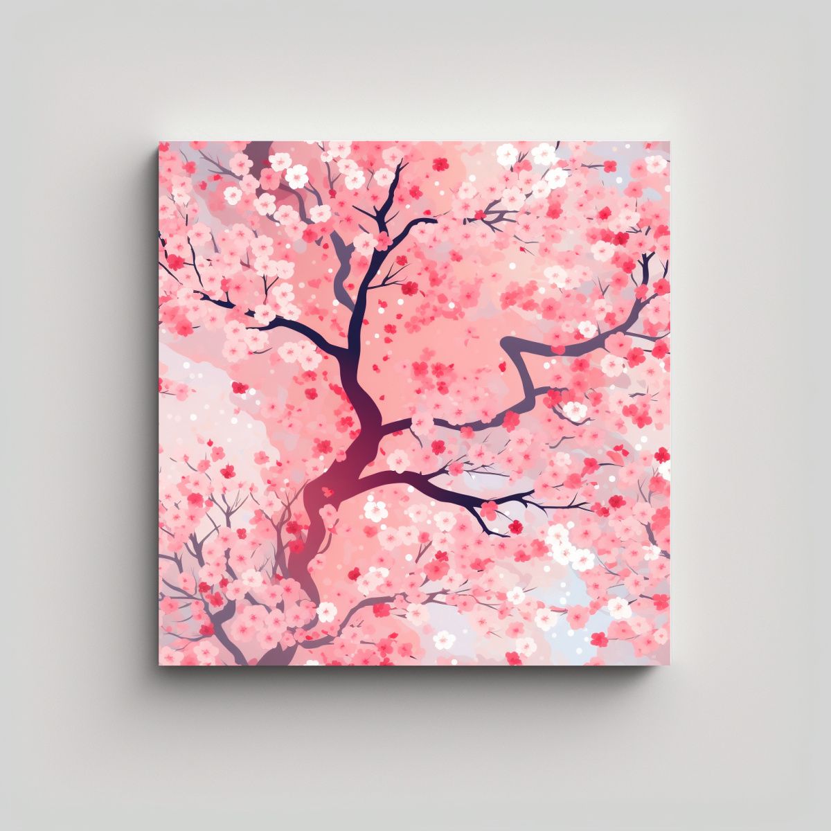 GENERICO - Lienzo Decorativo Temática De Cerezos En Flor 80x80 Cm