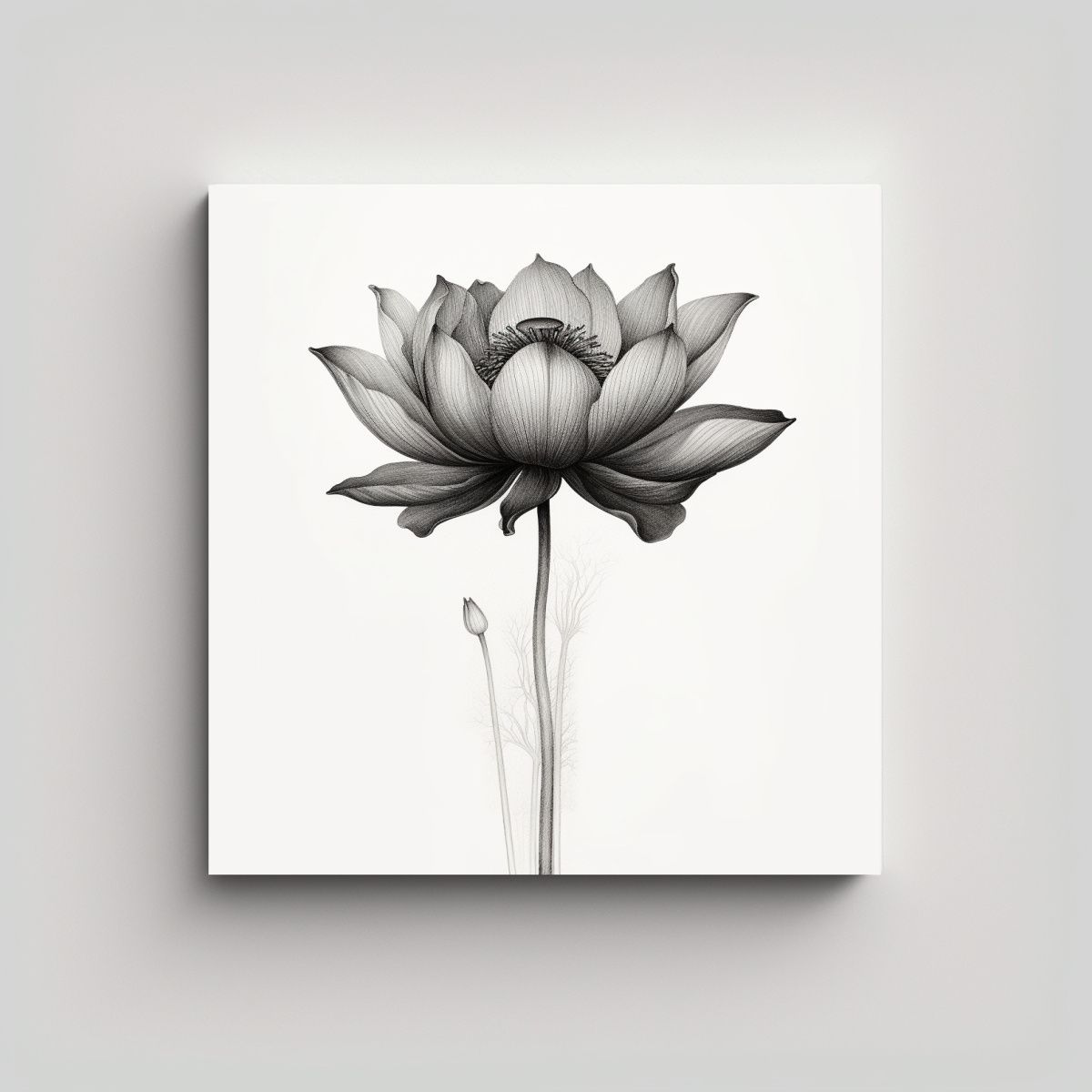 GENERICO - Canva Moderno Enigmático Línea De Botánicos 90x90 Cm