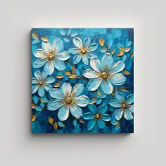 GENERICO - Pintura En Lienzo Arte Moderno Majestuosas Flores 70x70 Cm