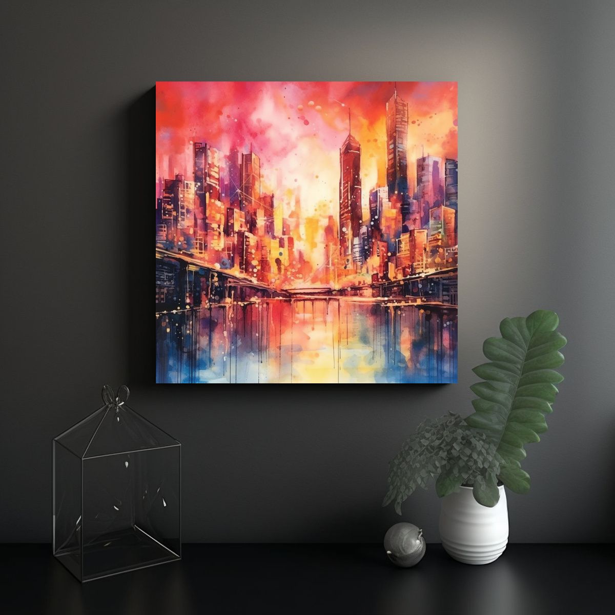 GENERICO - Cuadro Moderno Minimalista Tu Visión Del Mundo 80x80 Cm