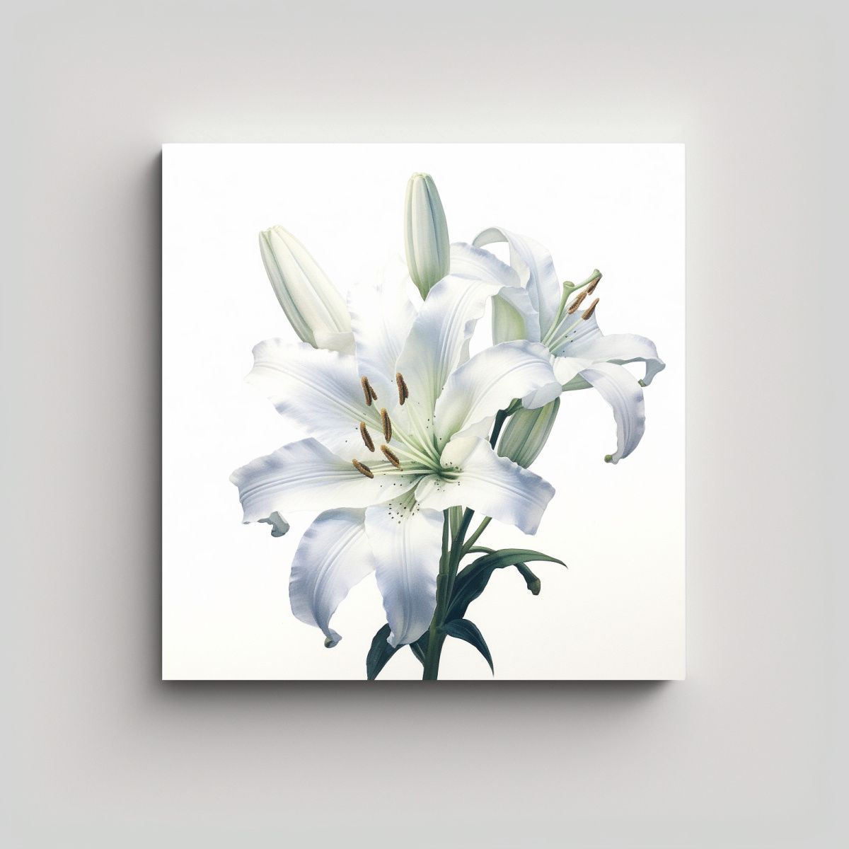 GENERICO - Lienzo Blanco Realista Acuarela Majestuosas 80x80 Cm