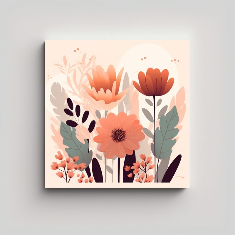GENERICO - Cuadro Exclusivo Concepto Floral Ilustración 90x90 Cm