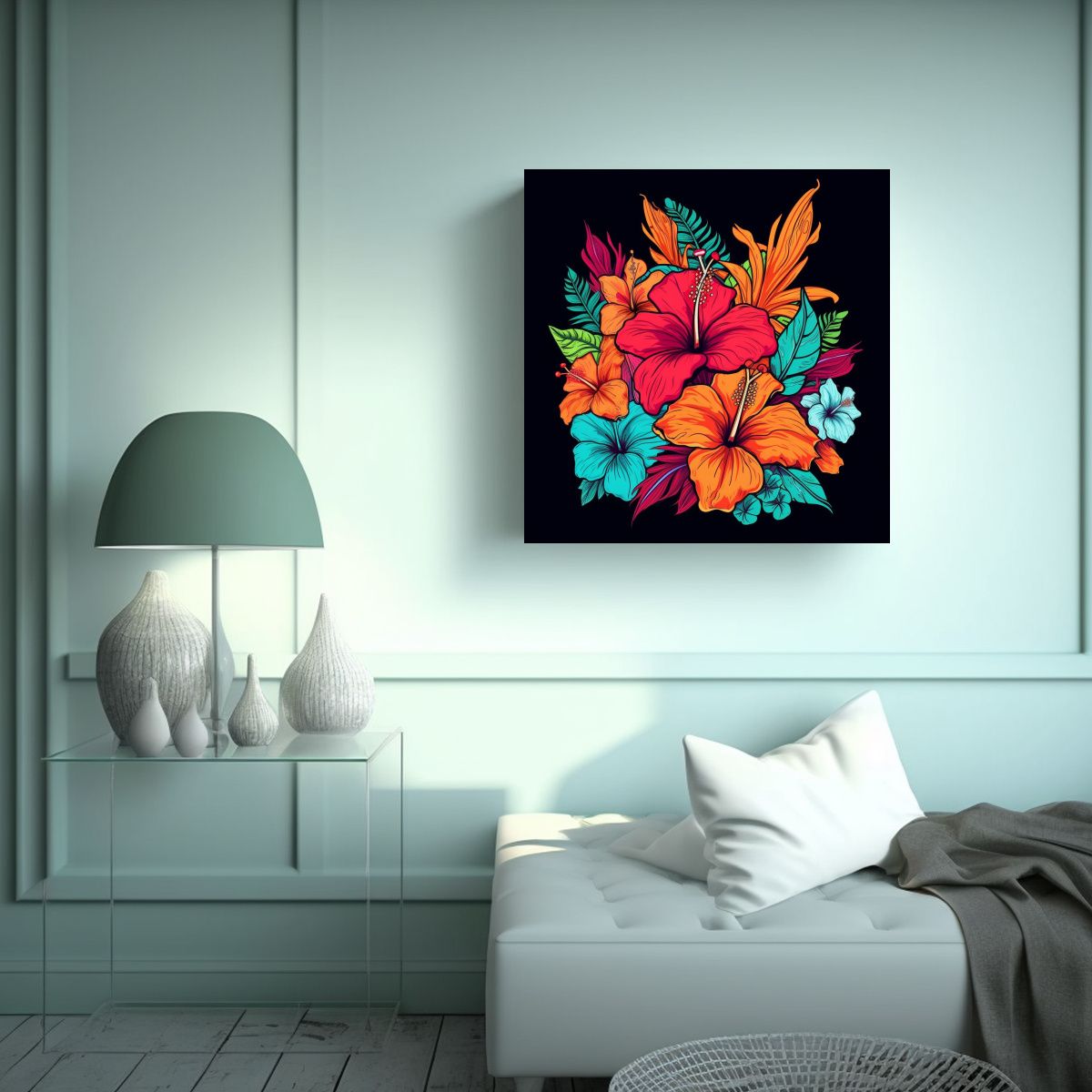 GENERICO - Arte Estetico Pared Creativo Detallado Colorido 90x90 Cm.