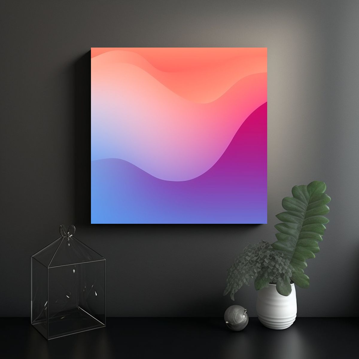 GENERICO - Cuadro De Fantasía En Lienzo Abstracción De 80x80 Cm