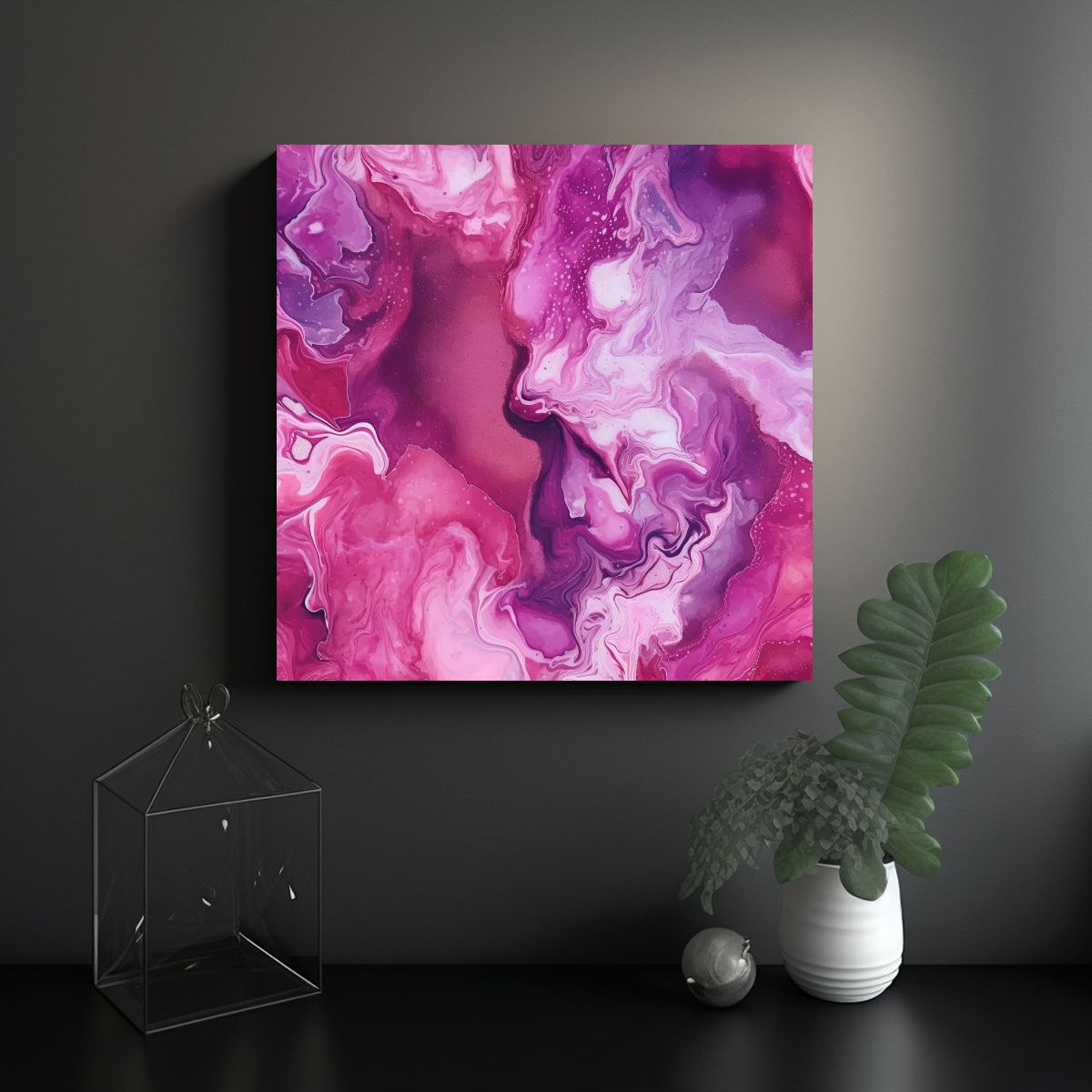 GENERICO - Pinturas De Decoración De Mármol Magenta 70x70 Cm