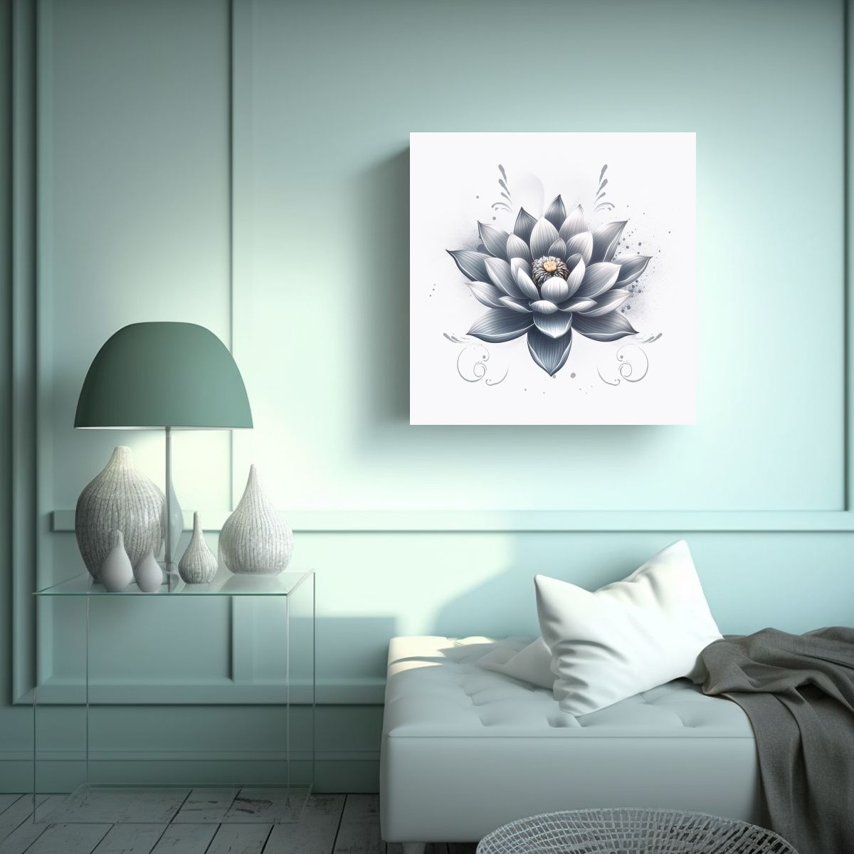 GENERICO - Vanguardia Representación De Flor De Loto En 90x90 Cm