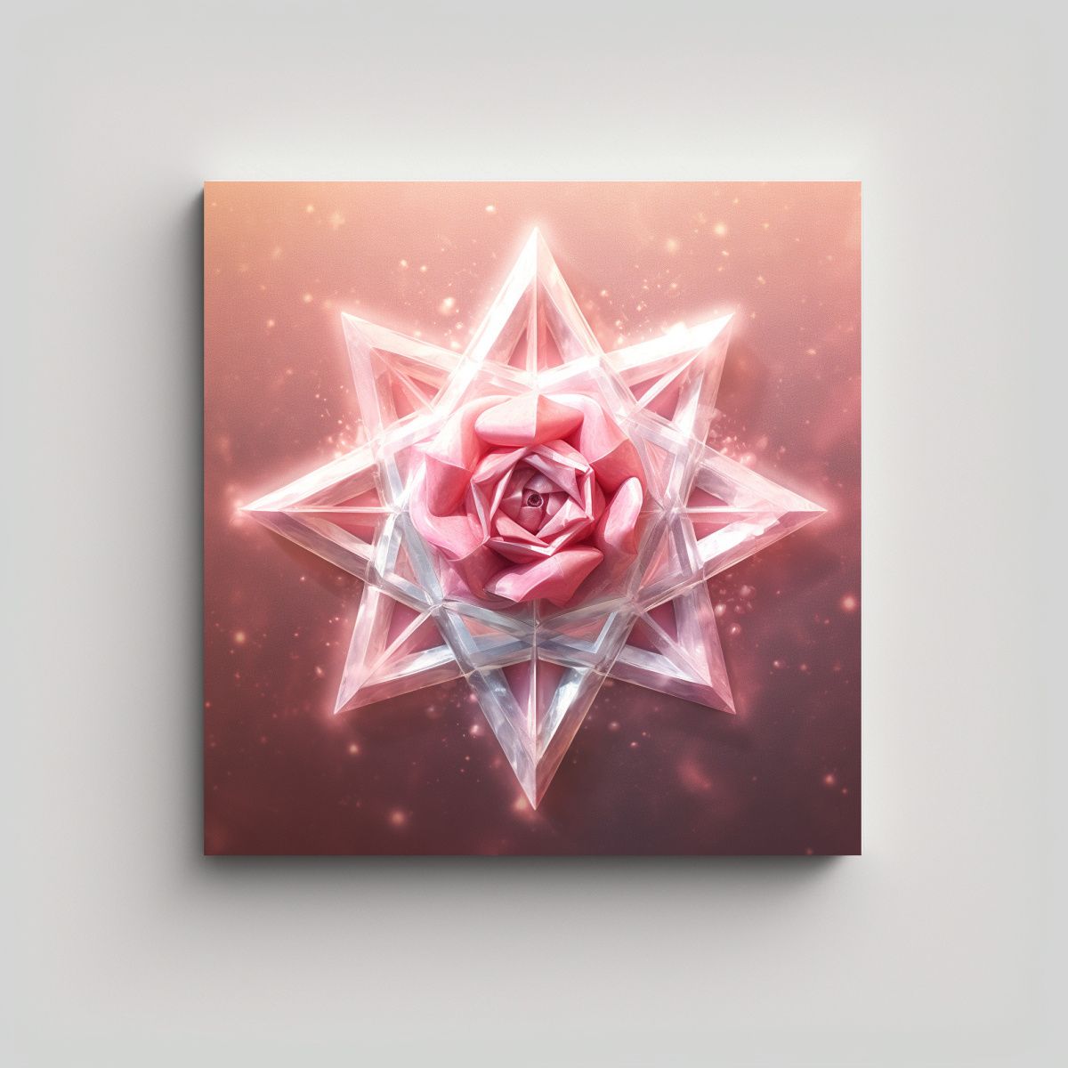 GENERICO - Cuadro Impactante Con Logo De Cristal Merkaba En 80x80 Cm