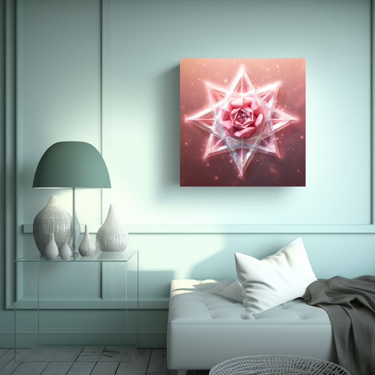 GENERICO - Cuadro Impactante Con Logo De Cristal Merkaba En 80x80 Cm