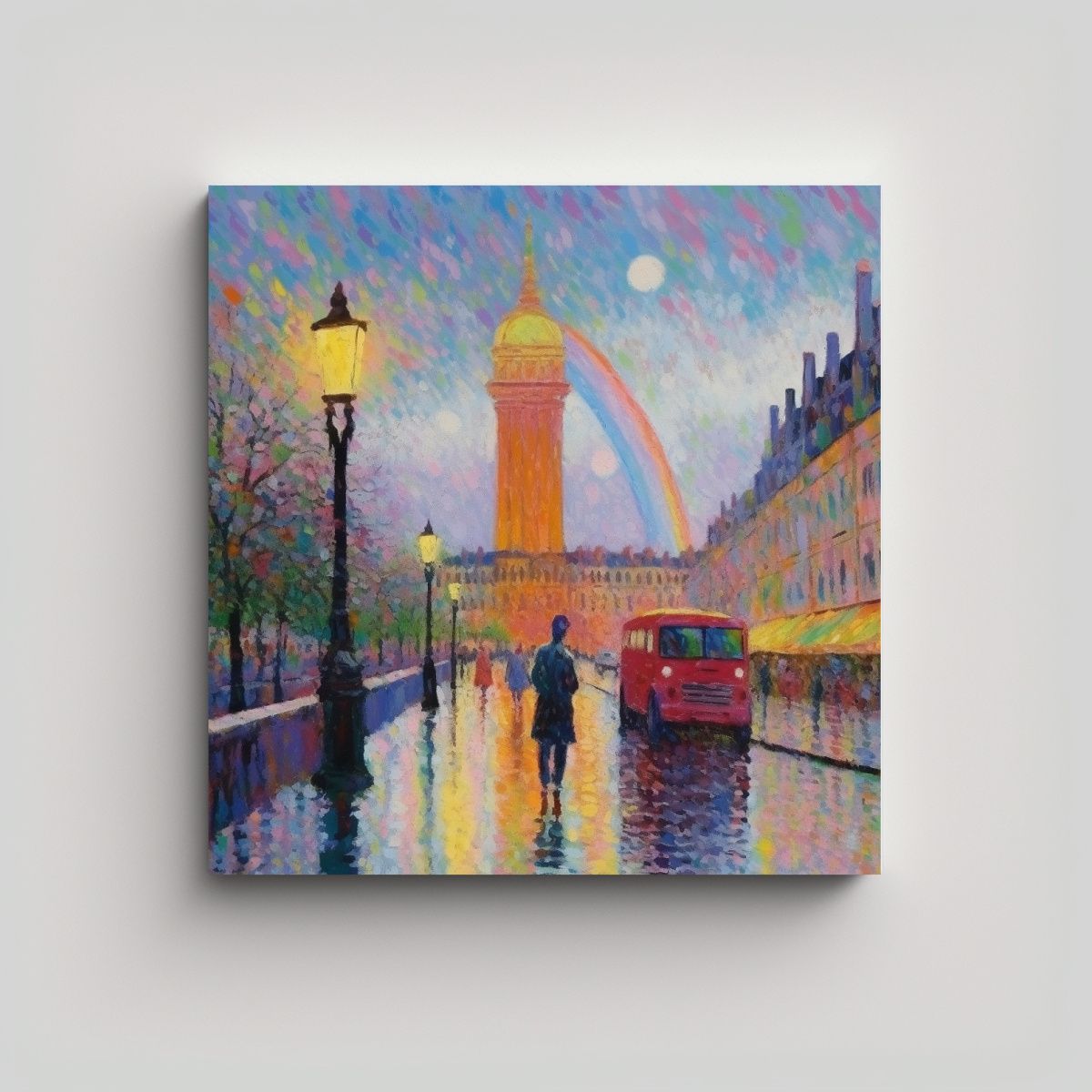 GENERICO - Pintura En Lienzo Impresionista De Escena 80x80 Cm