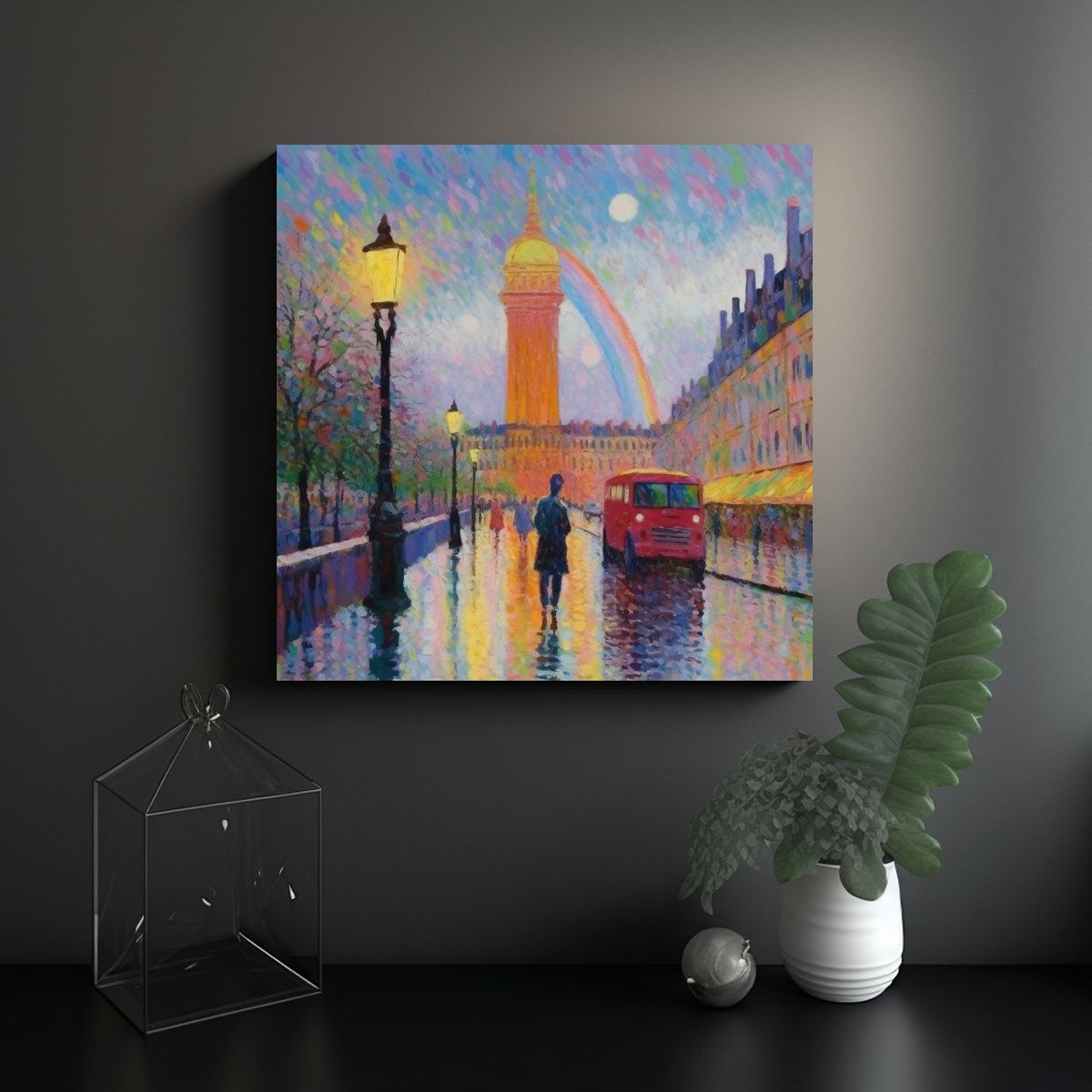 GENERICO - Pintura En Lienzo Impresionista De Escena 80x80 Cm