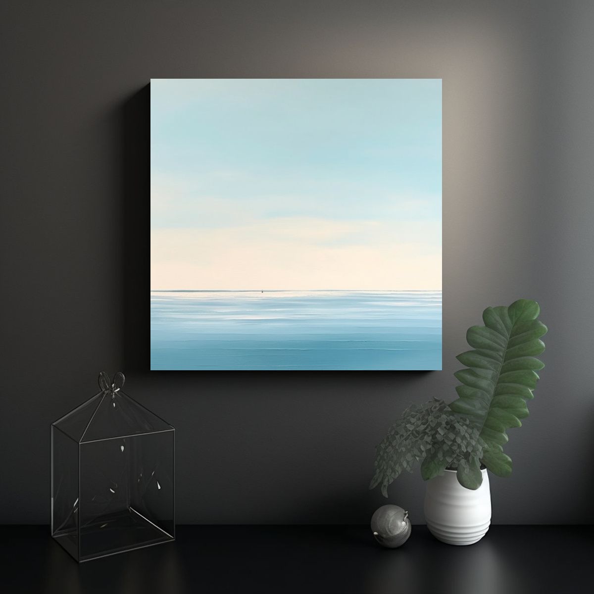 GENERICO - Cuadro Resistente A Zen Minimalista En Tonos 90x90 Cm