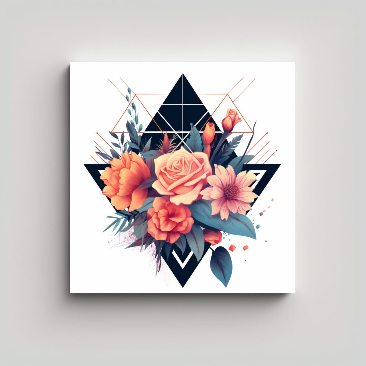 GENERICO - Exuberante Diseño Geométrico Moderno Cuadro 70x70 Cm