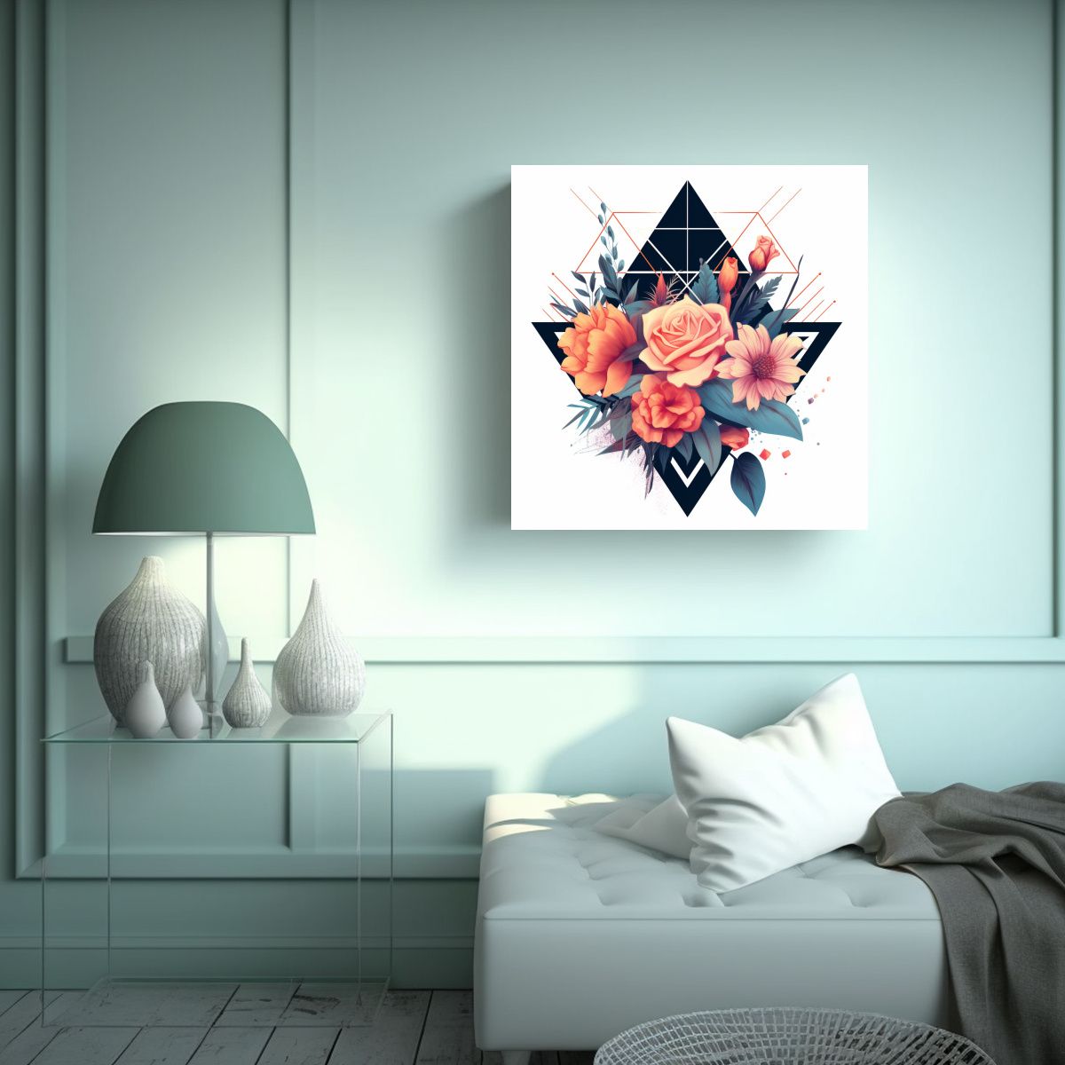 GENERICO - Exuberante Diseño Geométrico Moderno Cuadro 70x70 Cm