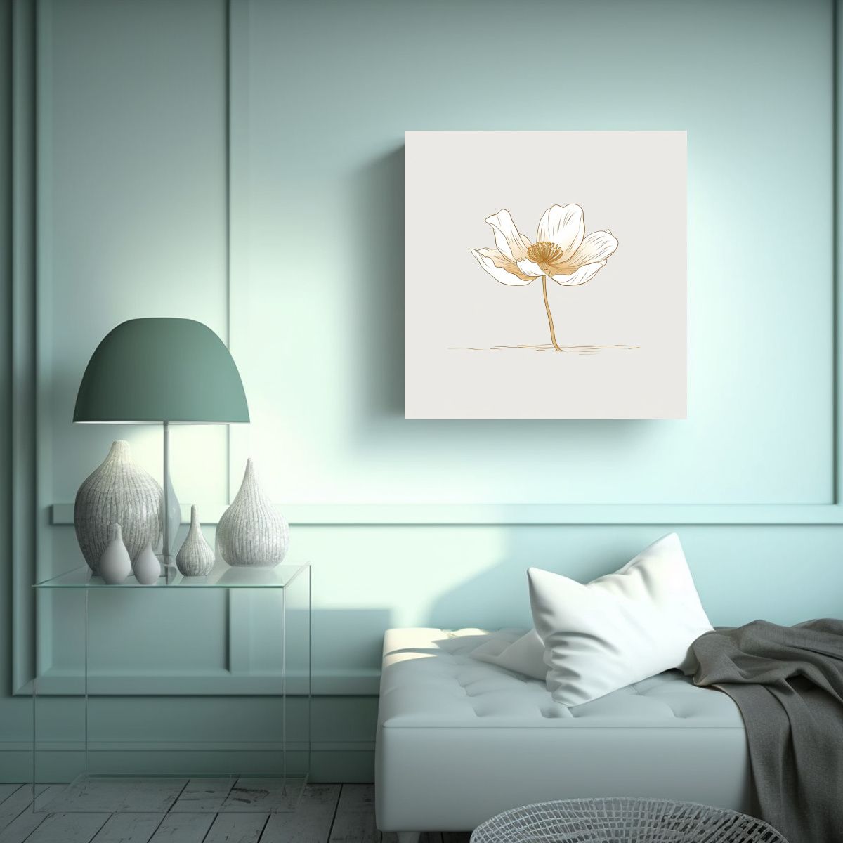 GENERICO - Belleza En Composición Línea Dorada En 90x90 Cm