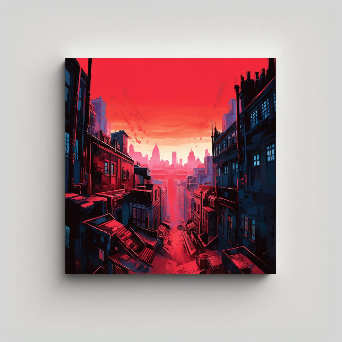 GENERICO - Pintura Decorativa Vista Urbana Cuadrada 90x90 Cm