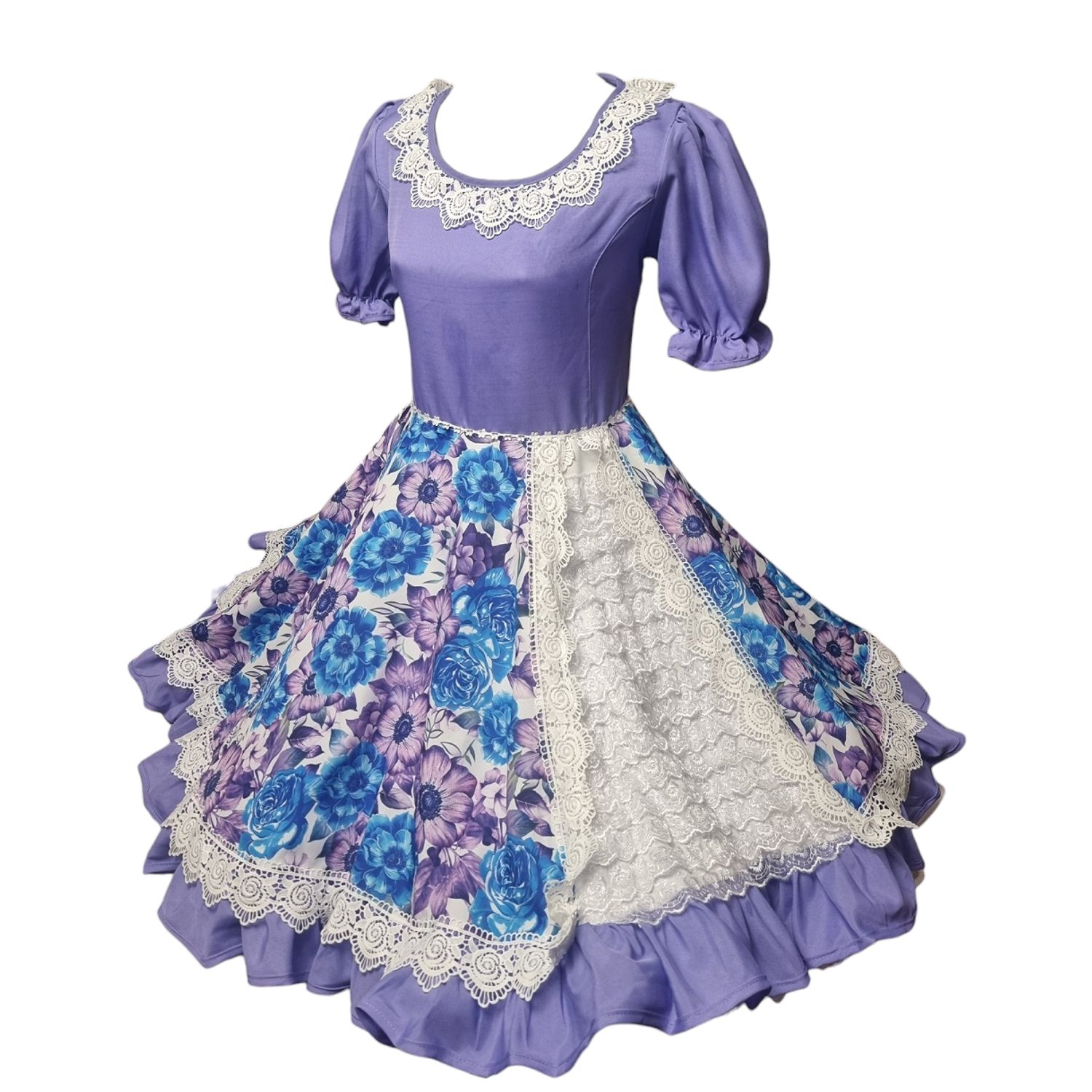 Vestido De Huasa Color Azul GENERICO Vestido Huasa China Color