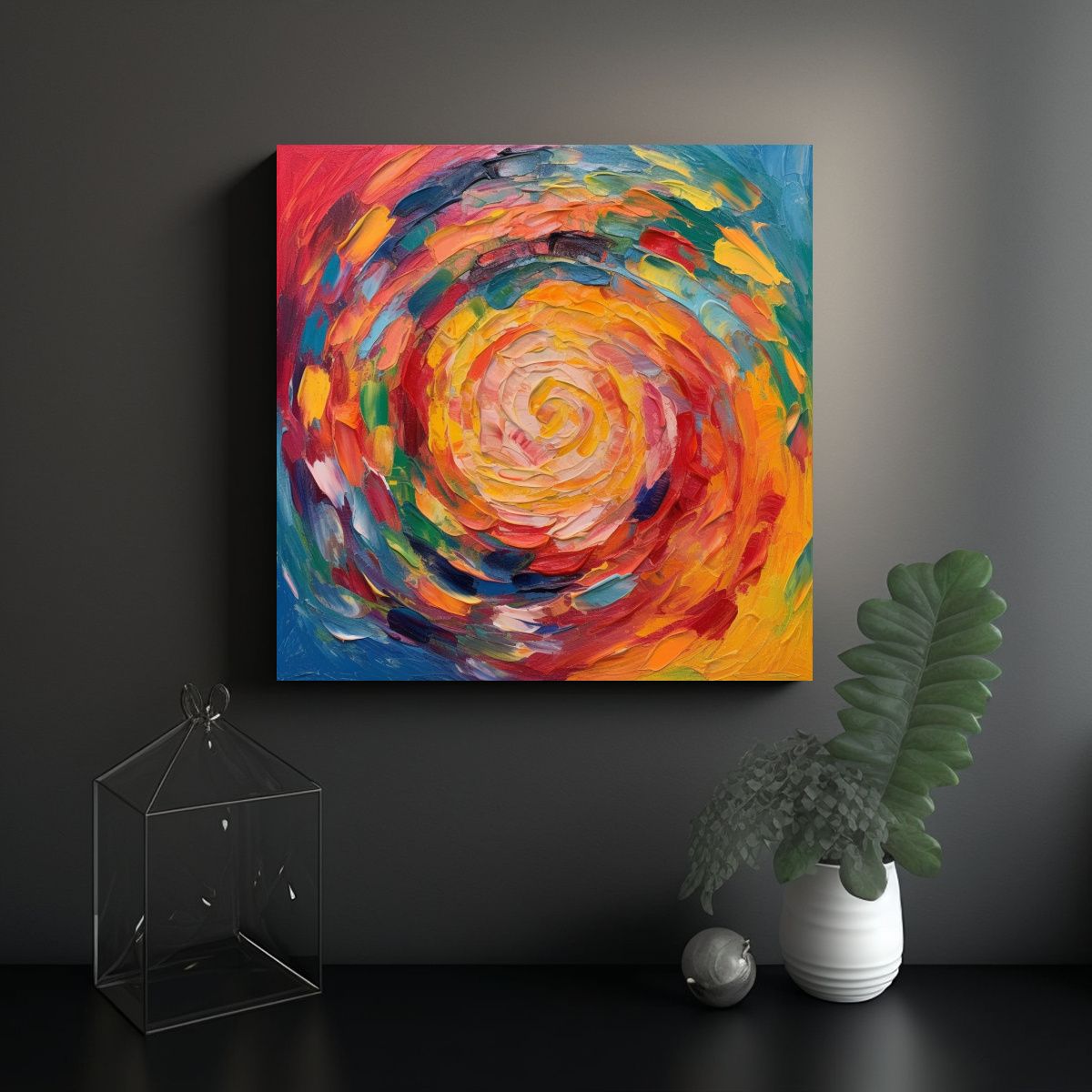 GENERICO - Cuadro Decorativo Círculo Veraniego Colores 90x90 Cm