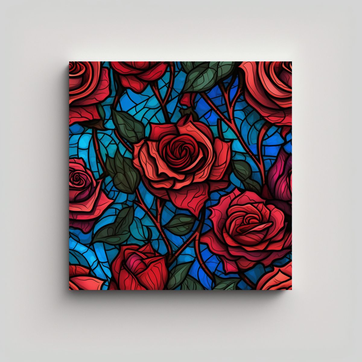 GENERICO - Cuadro Vanguardia Con Vidriera Rosa Y Efecto 70x70 Cm