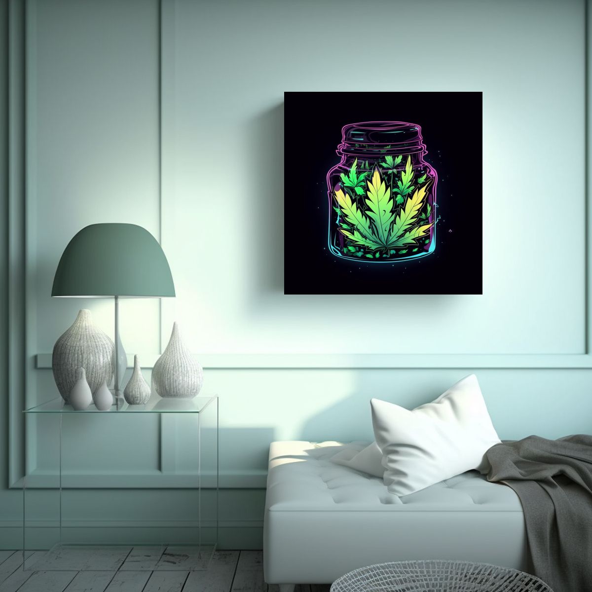 GENERICO - Cuadro Decorativo Con Ilustración De Frasco De 70x70 Cm
