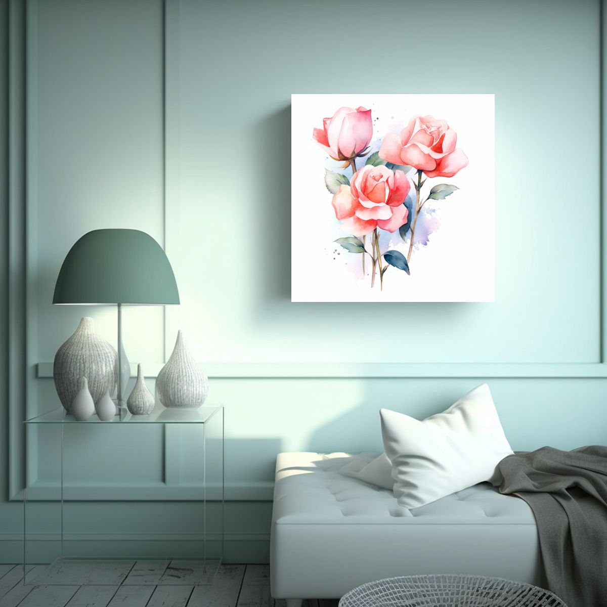 GENERICO - Roses Dreamlike Illu Belleza Natural En Lienzo 80x80 Cm
