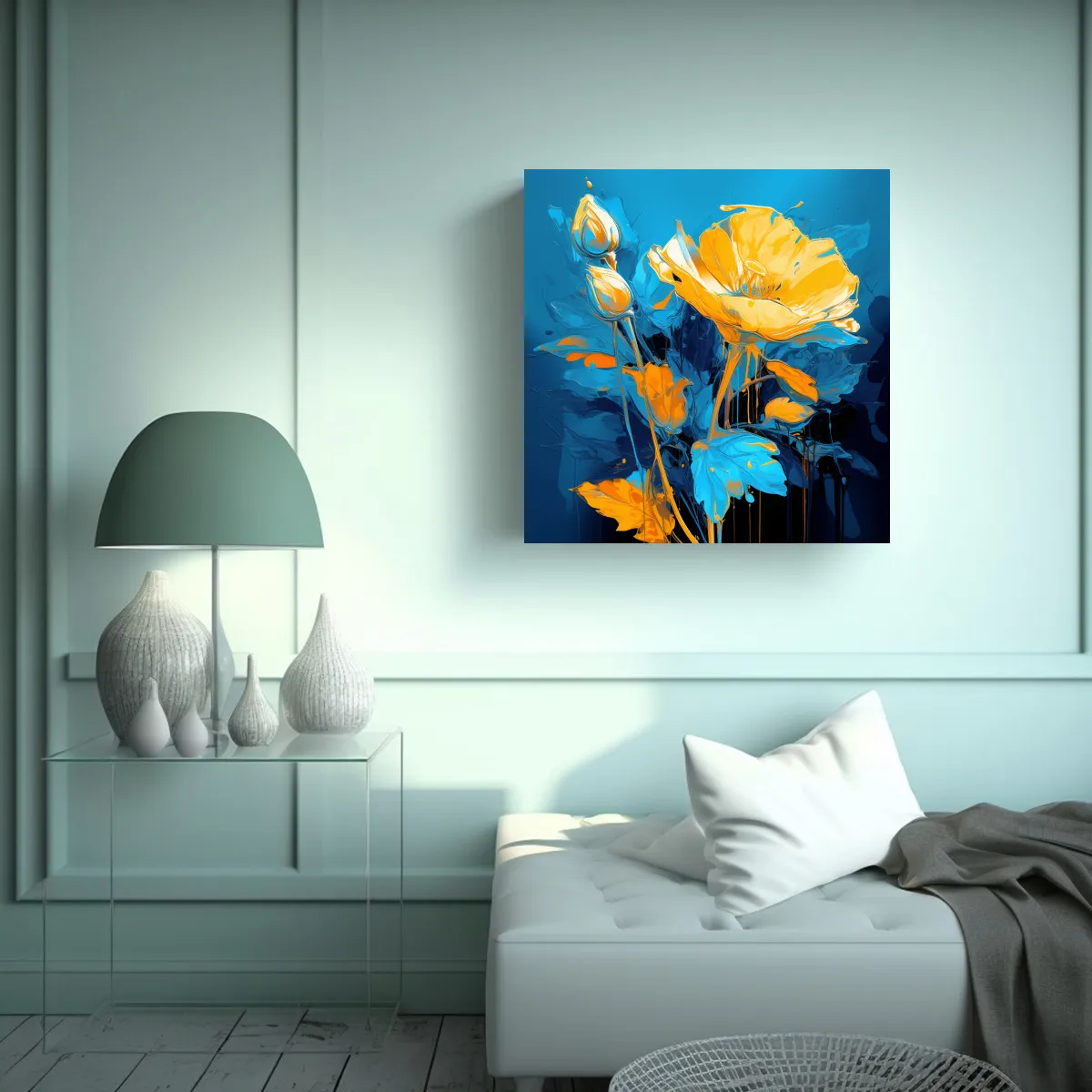GENERICO - Pintura De Pared Hermoso Fantasía Amarillo Y 80x80 Cm.
