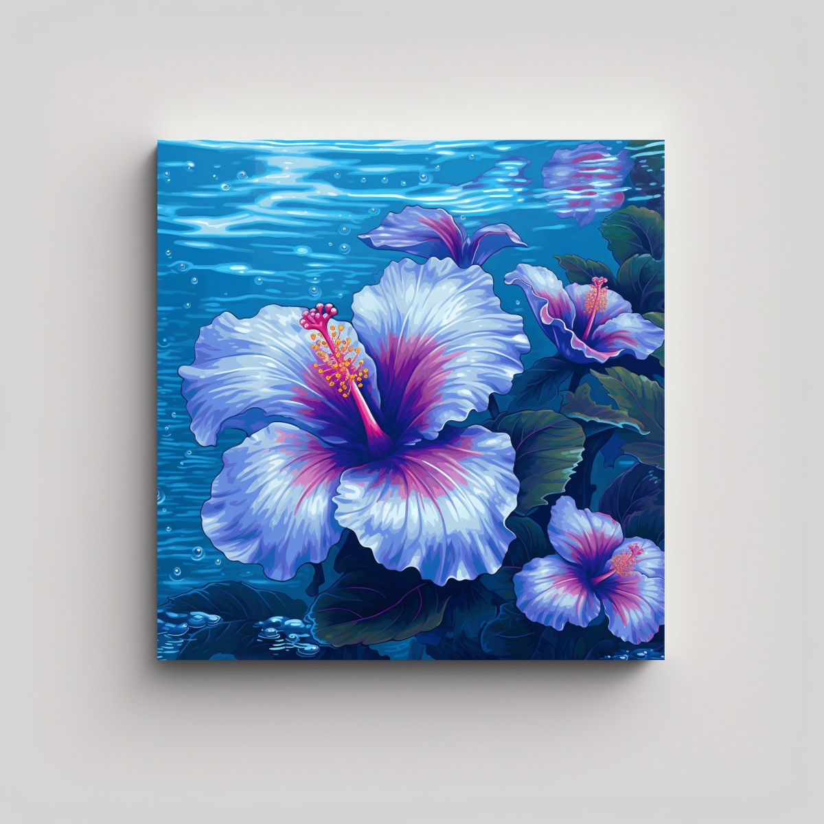 GENERICO - Cuadro Acuarela Pixel Art Sensibilidad 90x90 Cm