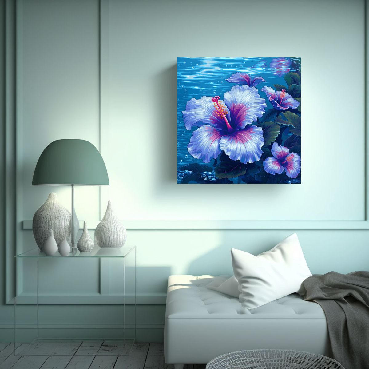 GENERICO - Cuadro Acuarela Pixel Art Sensibilidad 90x90 Cm