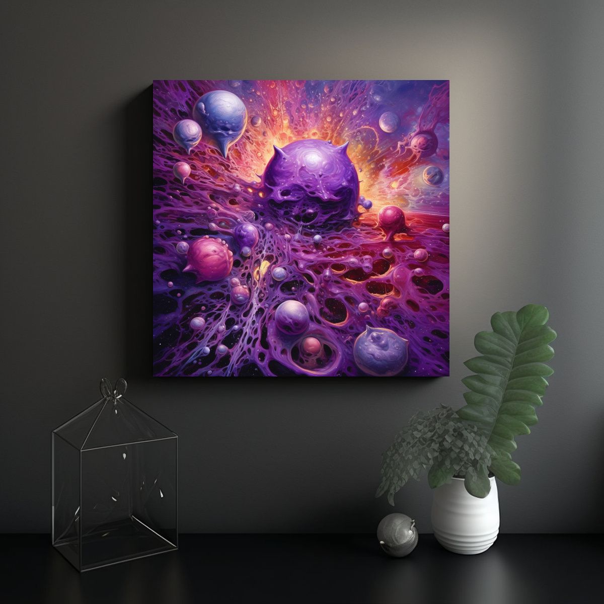 GENERICO - Cuadro Decorativo Morado Del Universo Venenoso 90x90 Cm.