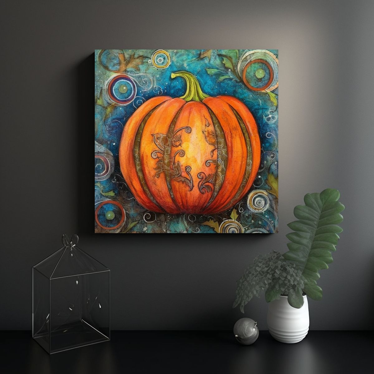 GENERICO - Pintura Rectangular En Líneas Finas De Estilo 70x70 Cm