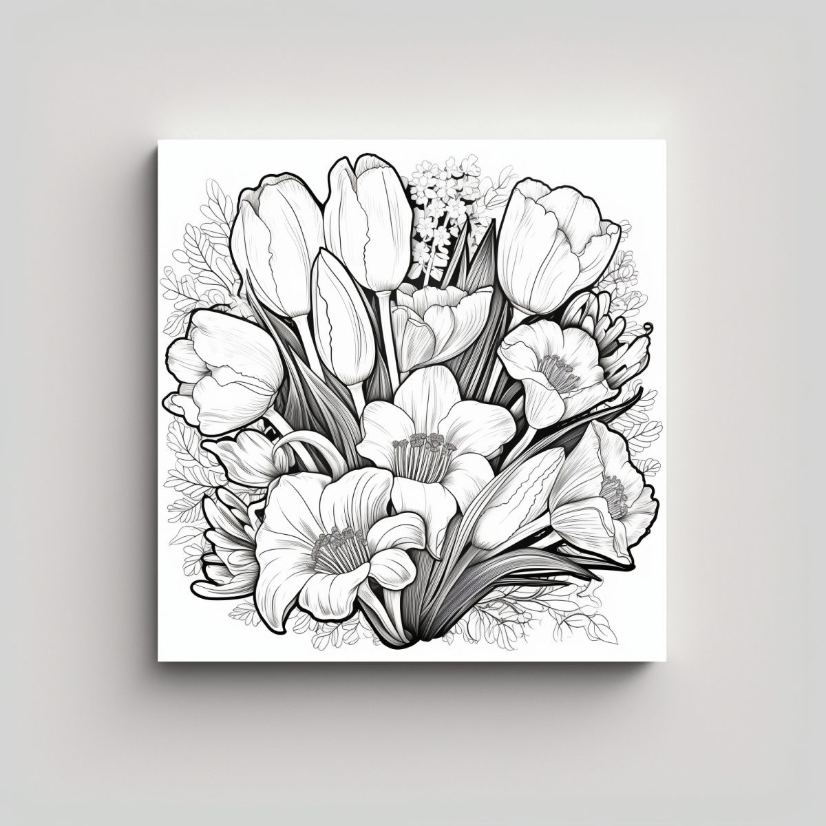 GENERICO - Lienzo Creativo De Tulipanes En Armonía 90x90 Cm