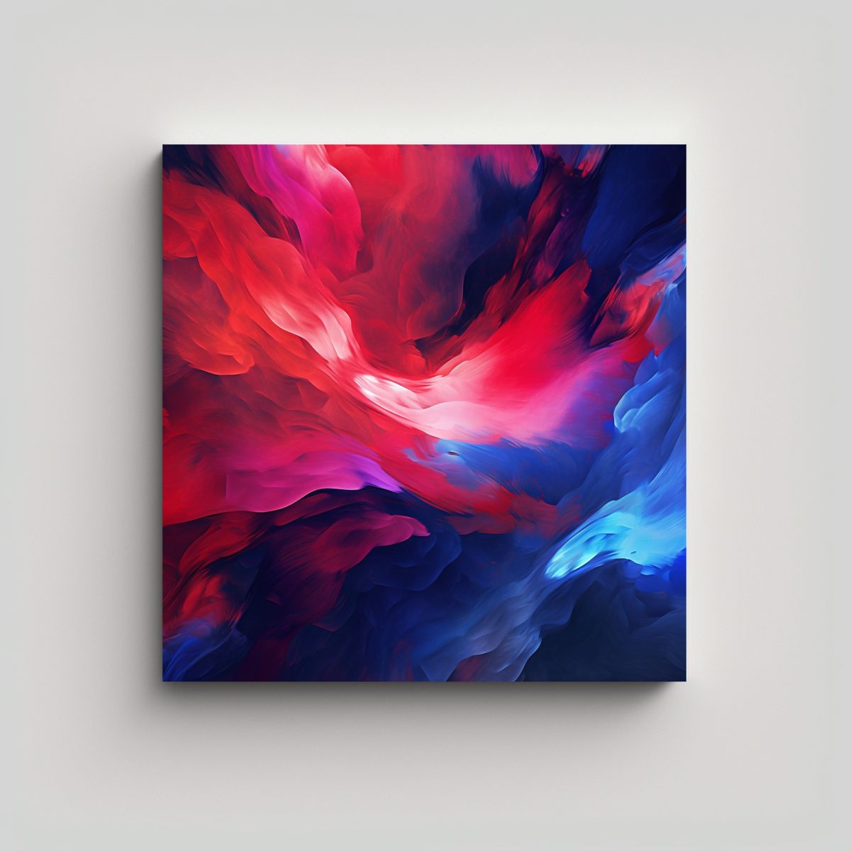 GENERICO - Pintura Abstracta En Rojo Y Azul De Alta 70x70 Cm