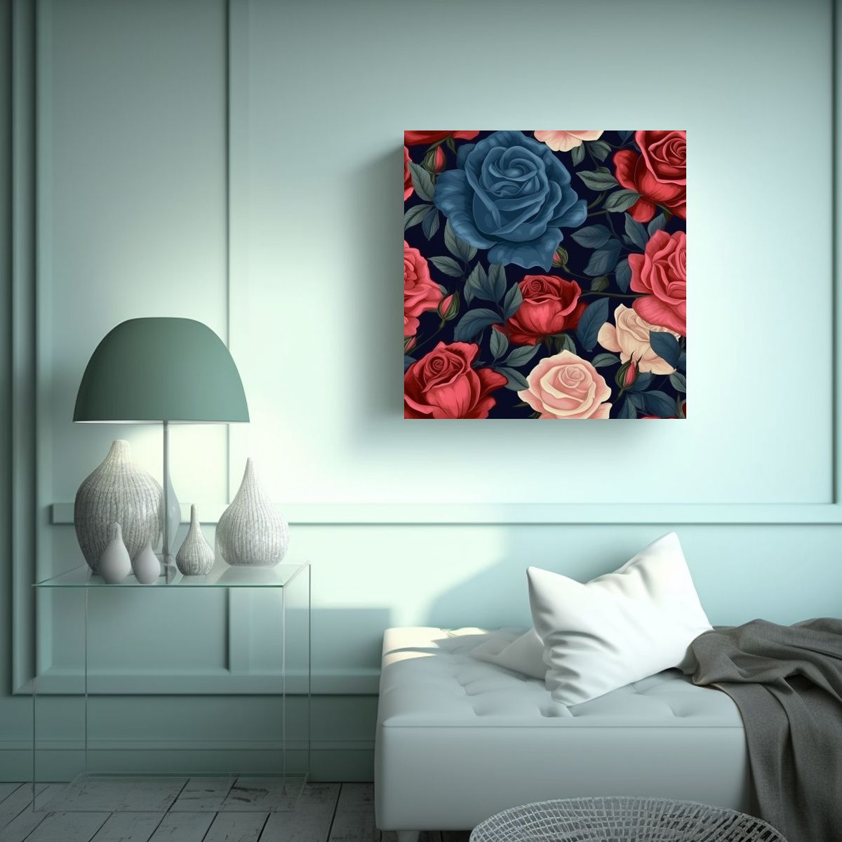 GENERICO - Cuadro De Alta Calidad Con Detalladas Rosas 70x70 Cm.