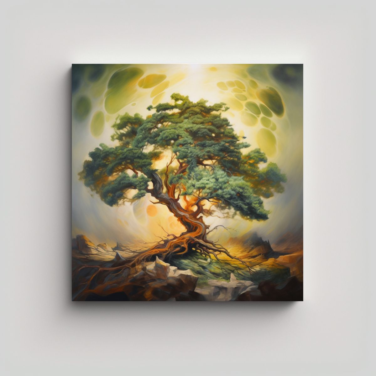 GENERICO - Pintura Abstracta De Alta Calidad De Un árbol De 70x70 Cm