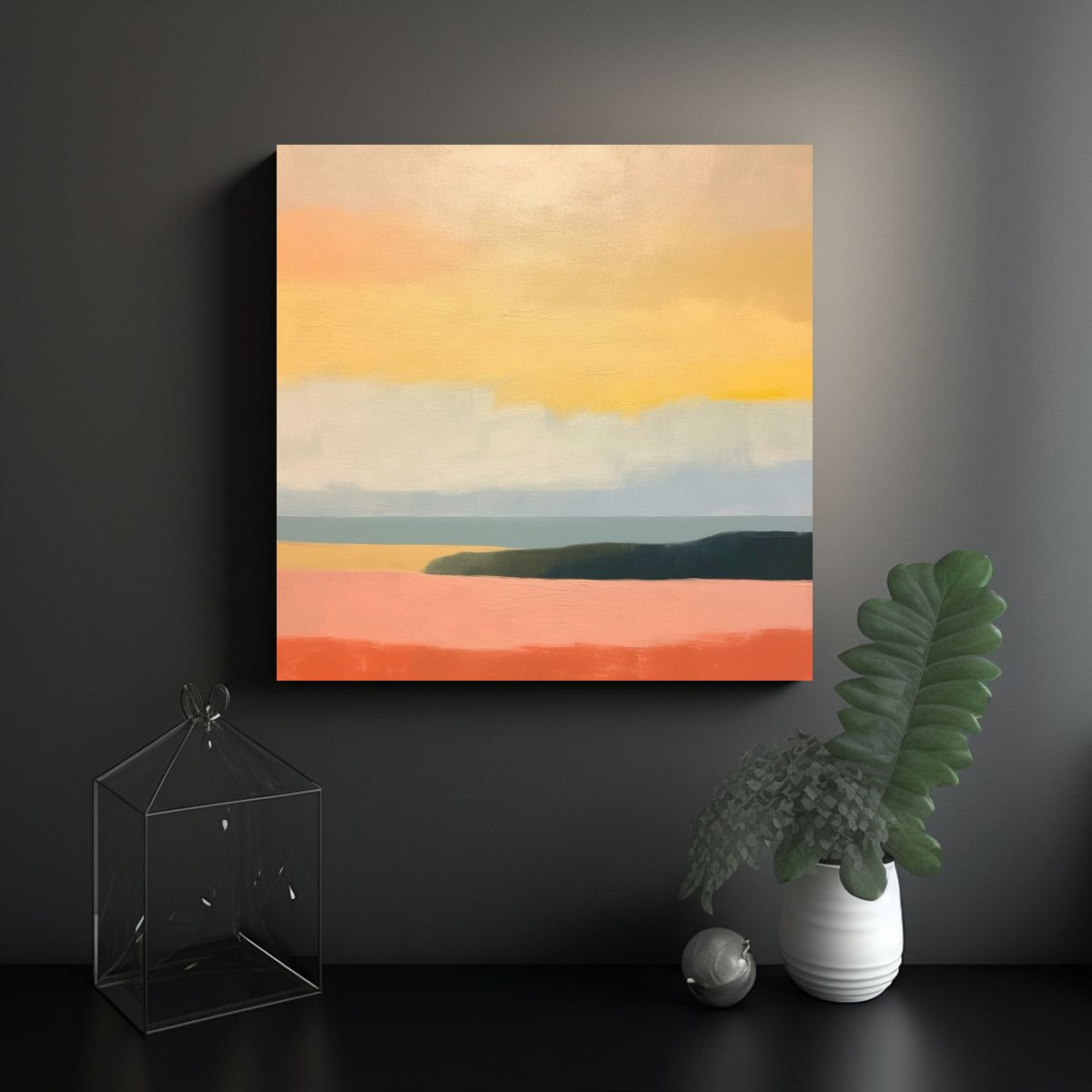 GENERICO - Pintura Minimalista Moderna En Acrílico Sobre 80x80 Cm