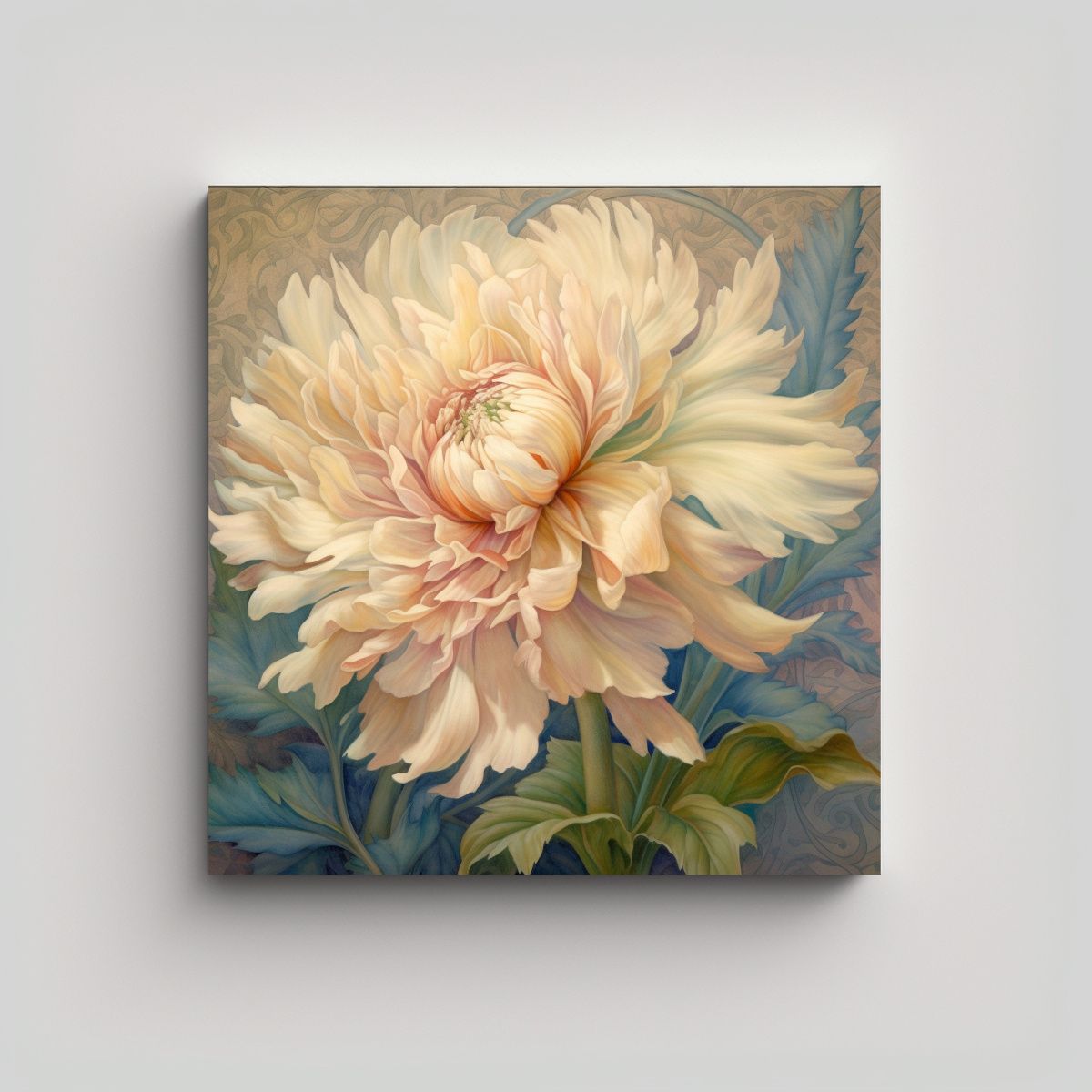 GENERICO - Arte De Pared Detallado Flor Pastel Y Líneas 80x80 Cm