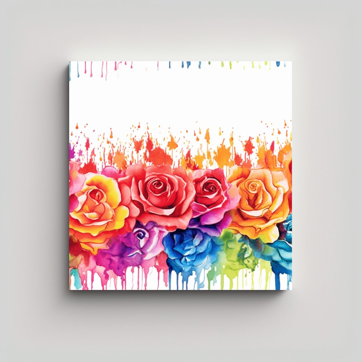 GENERICO - Cuadro Moderno Reflejo De Rosas Grandes En 70x70 Cm