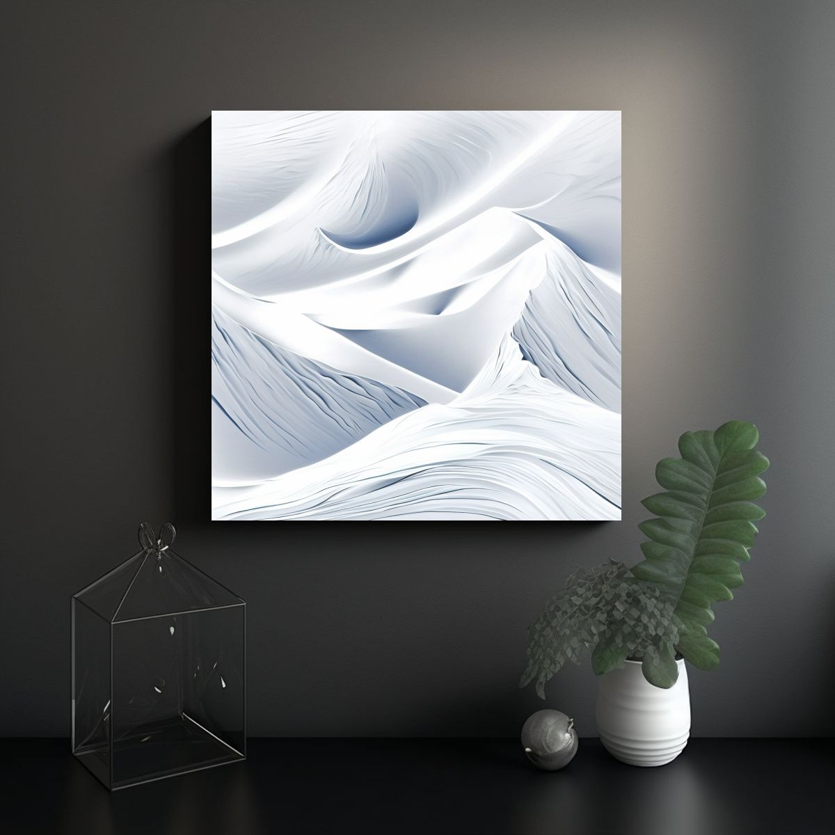 GENERICO - Pintura Decorativa Moderna En Lienzo Blanco 70x70 Cm