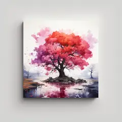 GENERICO - Pintura Abstracta Elegante De Un Árbol De Alamo 90x90 Cm